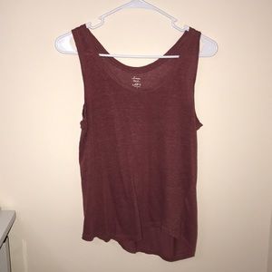 Linen tank top. Muted rust colored.